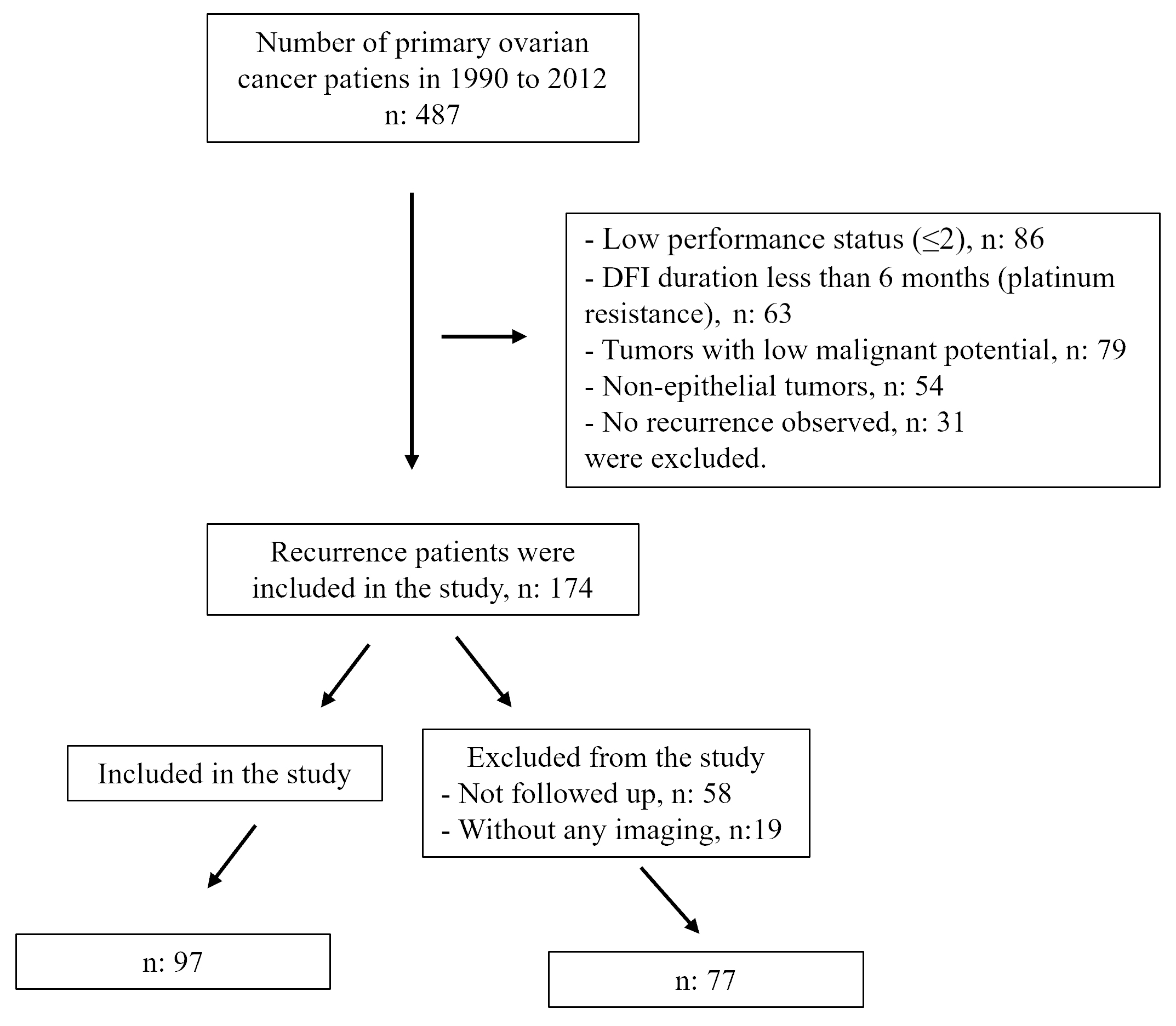 Flowchart of the inclusion criteria of patients in the study. DFI: disease-free interval.