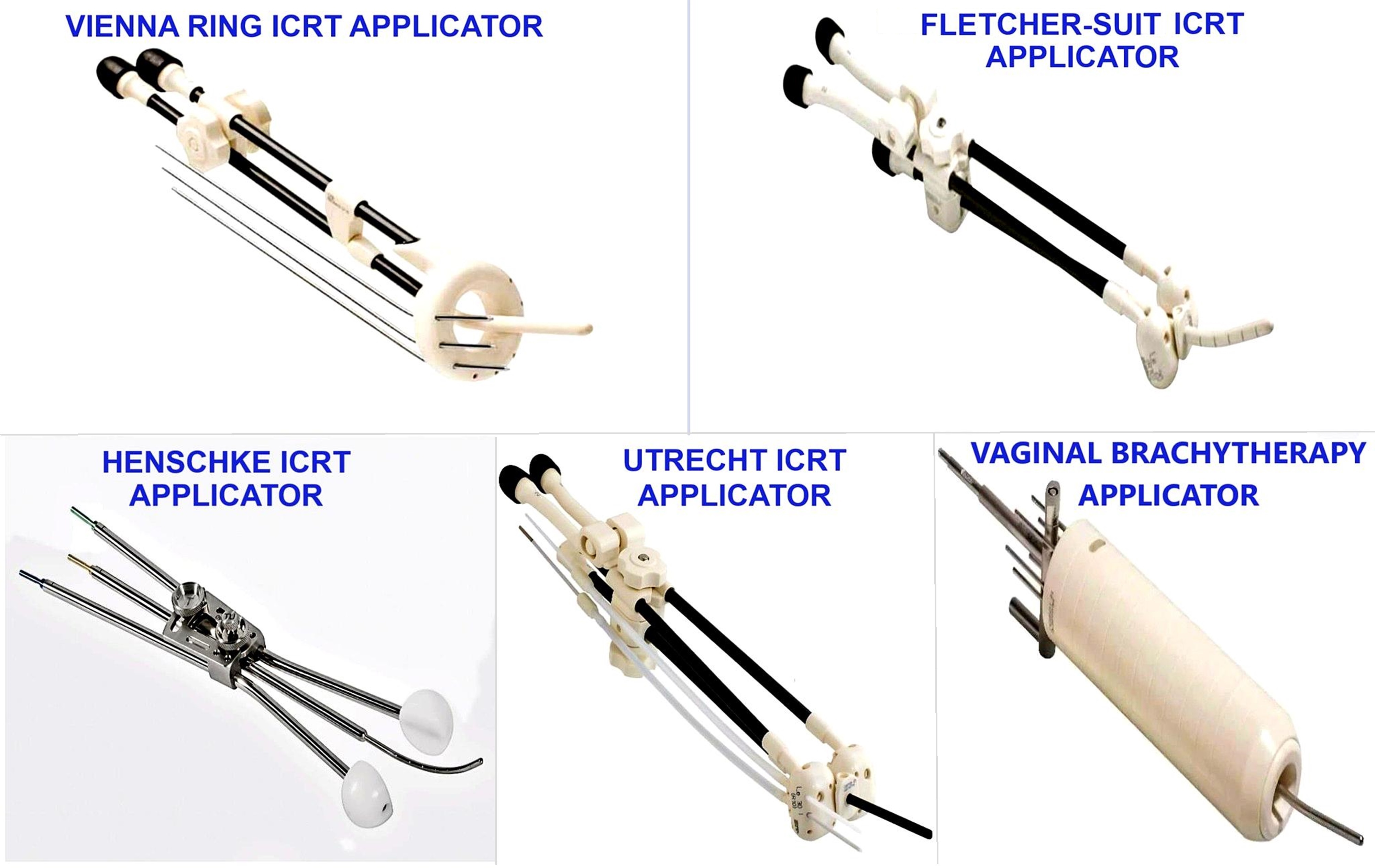 Brachytherapy instruments used in carcinoma cervix. Abbreviations: ICRT: Intracavitary radiation therapy.